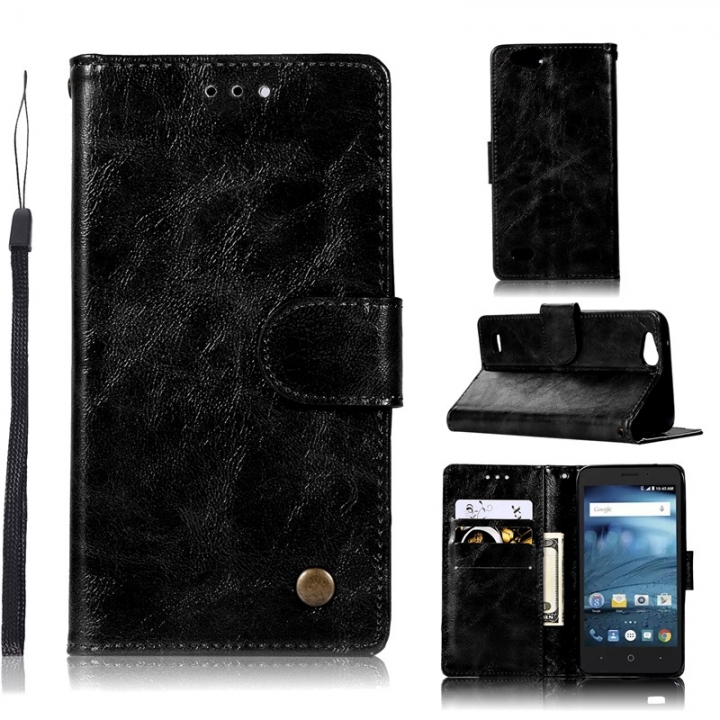 ZTE Avid 4/ZTE Z839/N9137 Case,High-grade retro PU Leather Wallet Style Stand Flip Case Cover