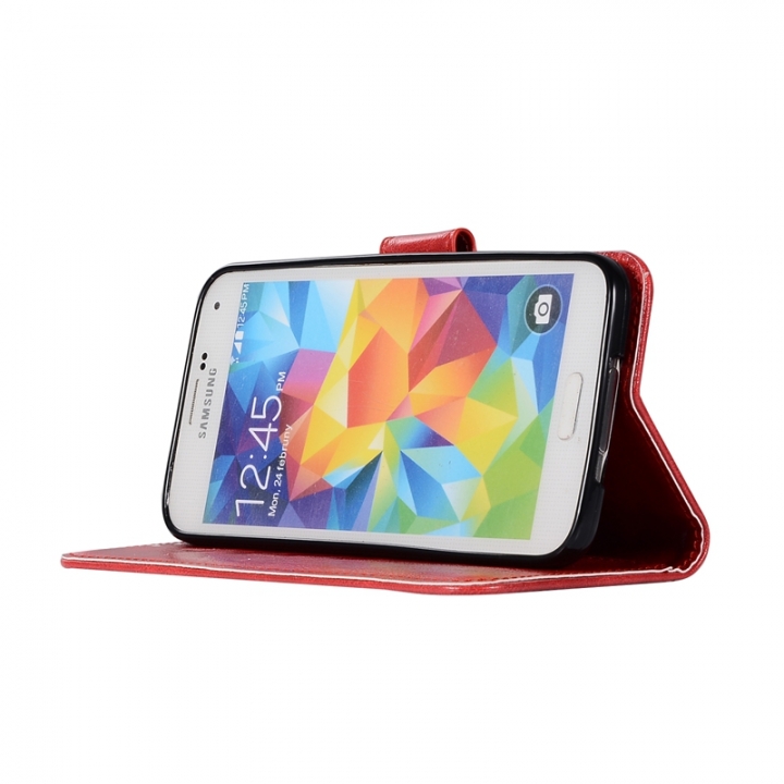 Samsung Galaxy S5 Case,High-grade retro PU Leather Wallet Style Stand Flip Case Cover