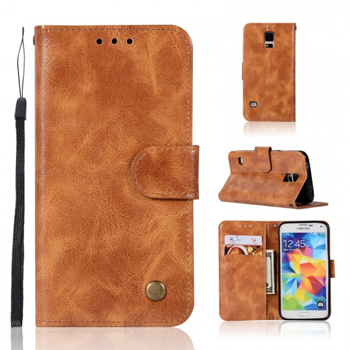 Samsung Galaxy S5 Case,High-grade retro PU Leather Wallet Style Stand Flip Case Cover