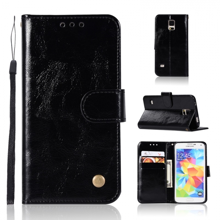 Samsung Galaxy S5 Case,High-grade retro PU Leather Wallet Style Stand Flip Case Cover