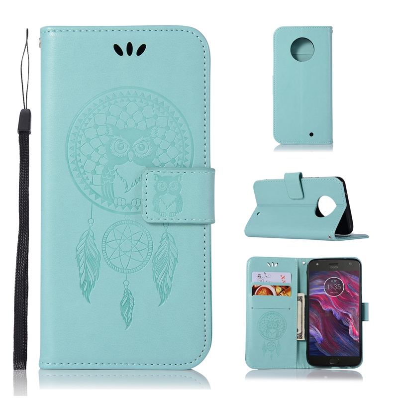 Motorola Moto X4 Case,Embossed Design PU Leather Flip Wallet Stand Case