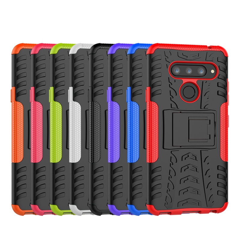 LG V40 Case, 2 in 1 Double-Layer Hybrid Shock Resistant Armor with Kickstand Protective Case