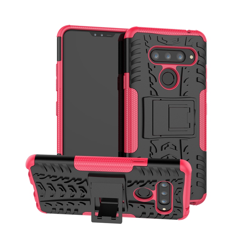 LG V40 Case, 2 in 1 Double-Layer Hybrid Shock Resistant Armor with Kickstand Protective Case