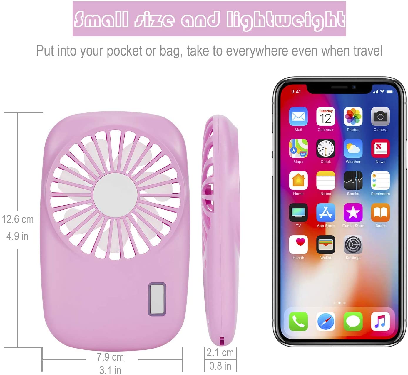 Handheld Fan Mini Fan Powerful Small Personal Portable Fan Speed Adjustable USB Fan