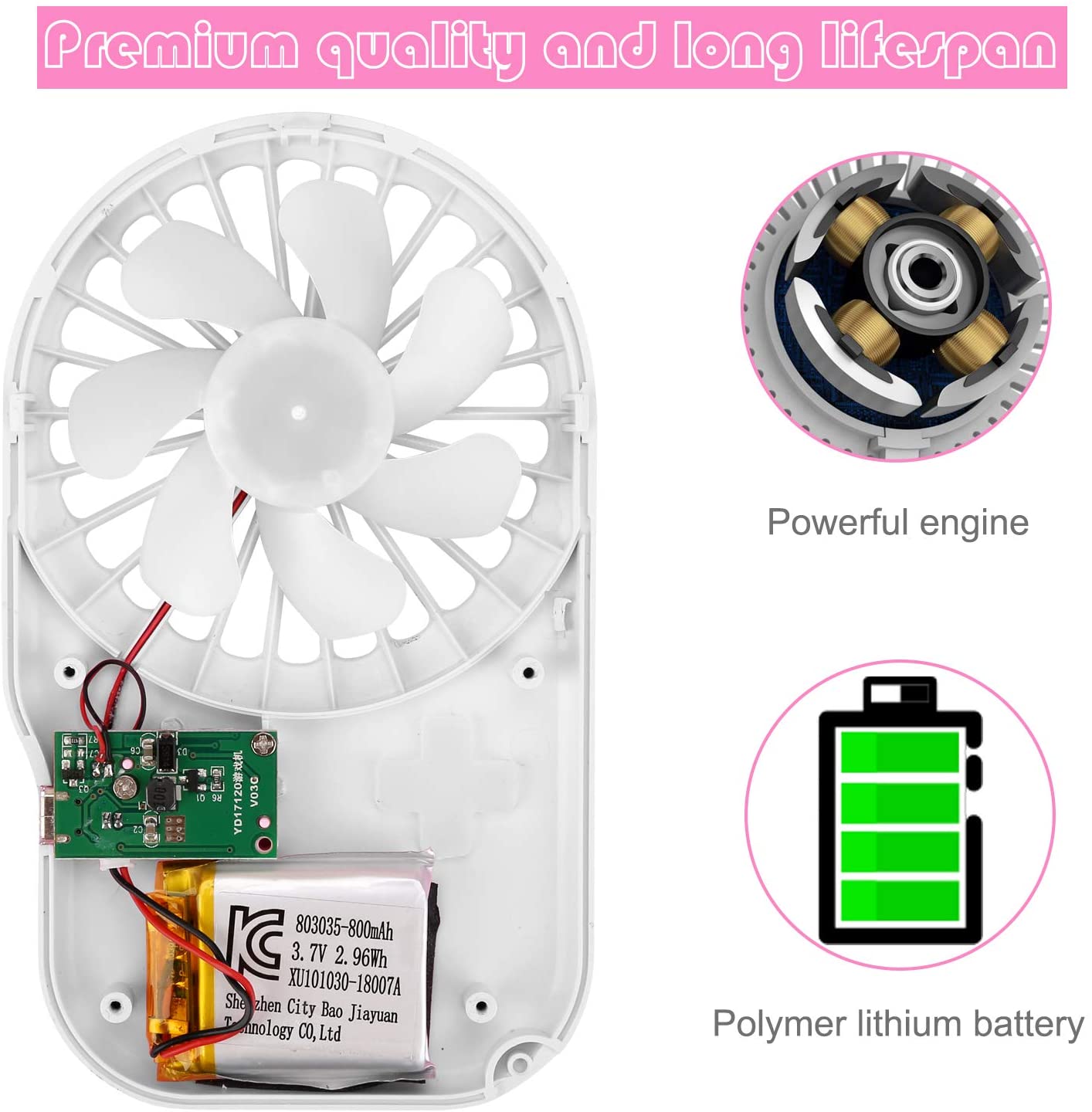 Portable Fan Mini Handheld Fan Powerful Speed Adjustable Pocket Personal USB Fan