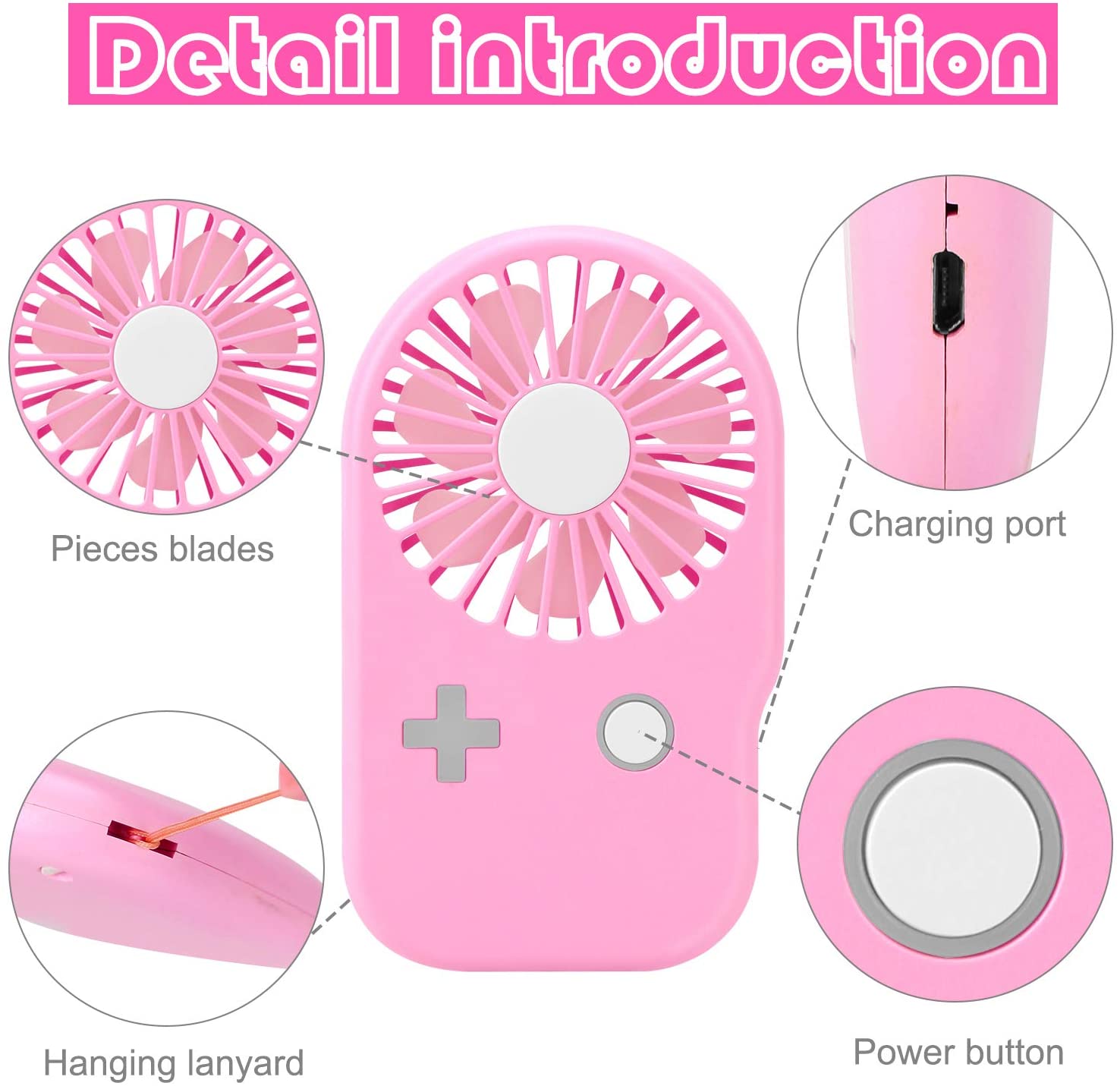 Portable Fan Mini Handheld Fan Powerful Speed Adjustable Pocket Personal USB Fan