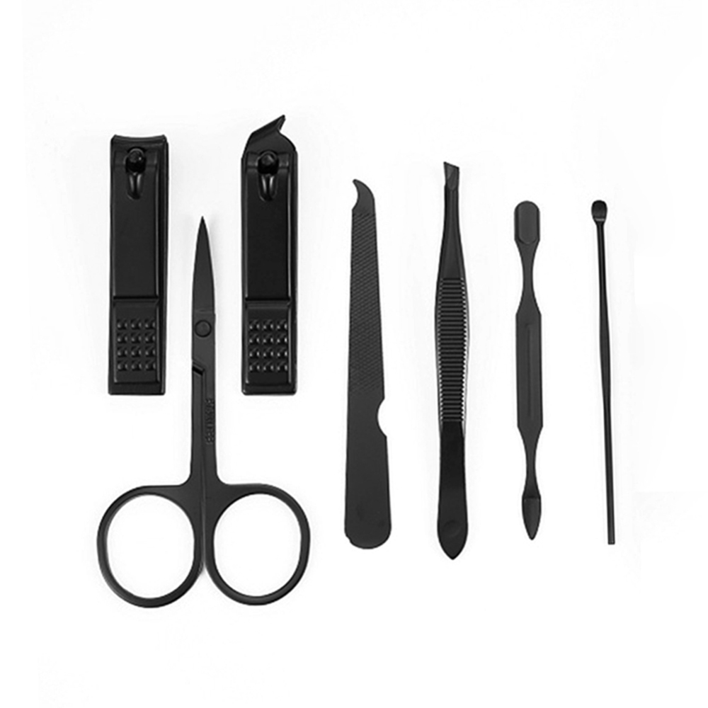 7pcs/set New Portable Manicure Nail Clippers Pedicure Set Kit Stainless Steel Nail Cutter Tool Set