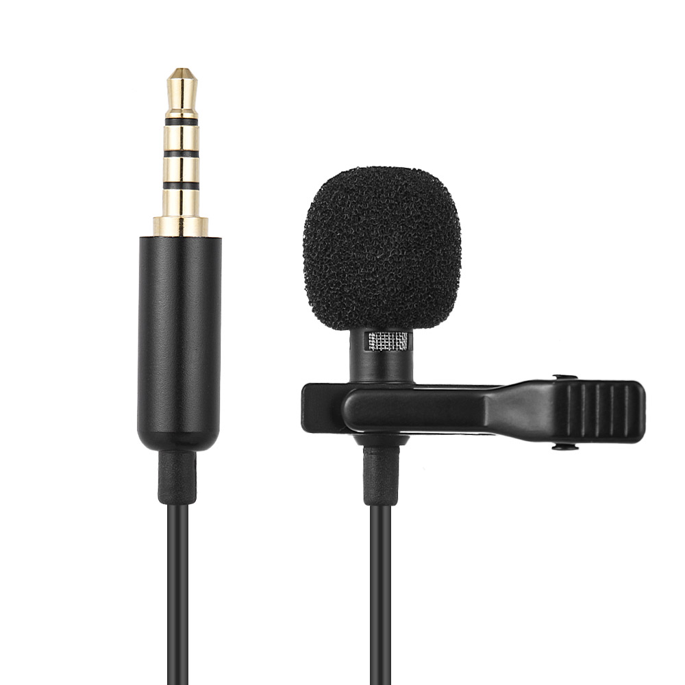 Andoer 1.45m Mini Portable Microphone Condenser Clip-on Lapel Lavalier Mic Wired Mikrofon