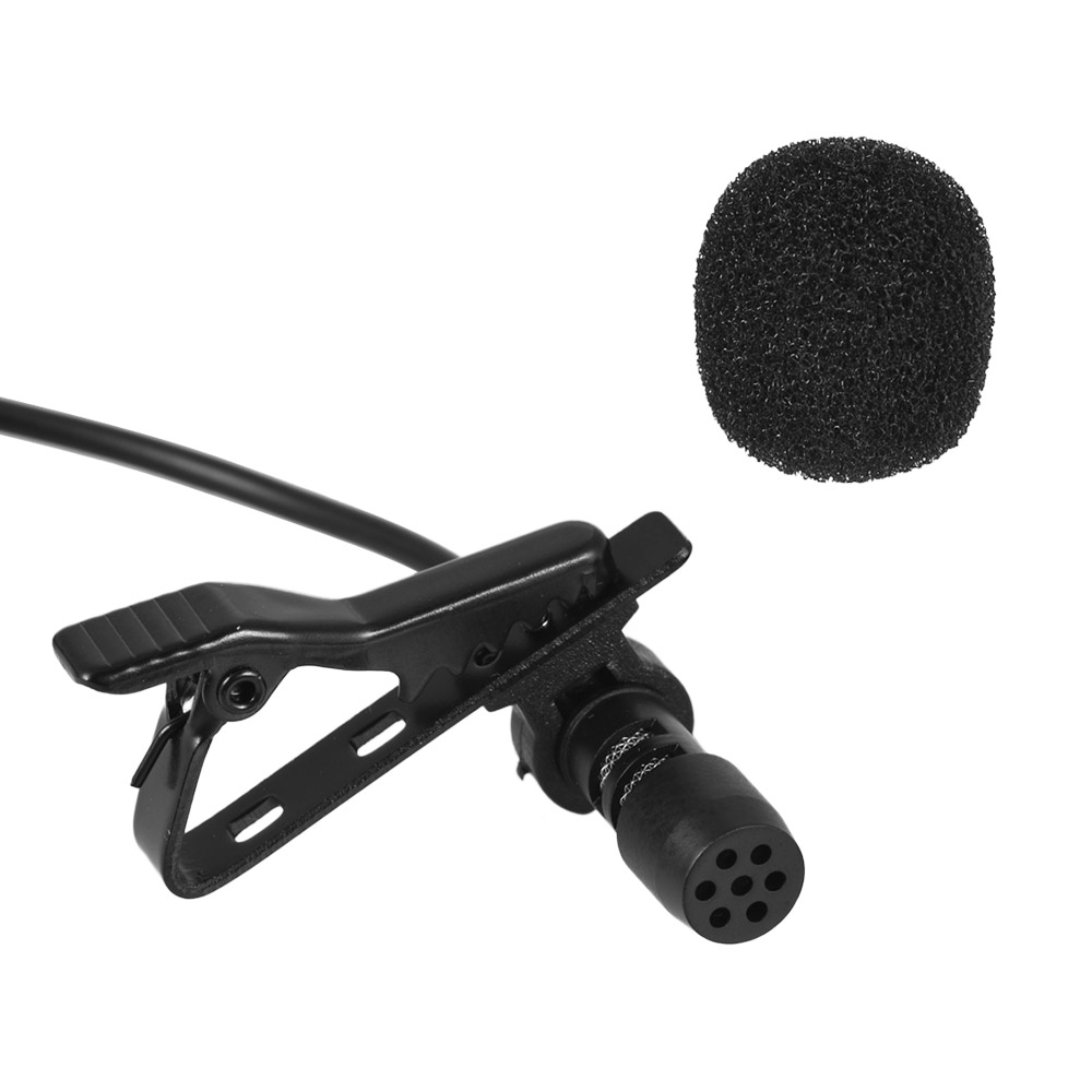 Andoer 1.45m Mini Portable Microphone Condenser Clip-on Lapel Lavalier Mic Wired Mikrofon