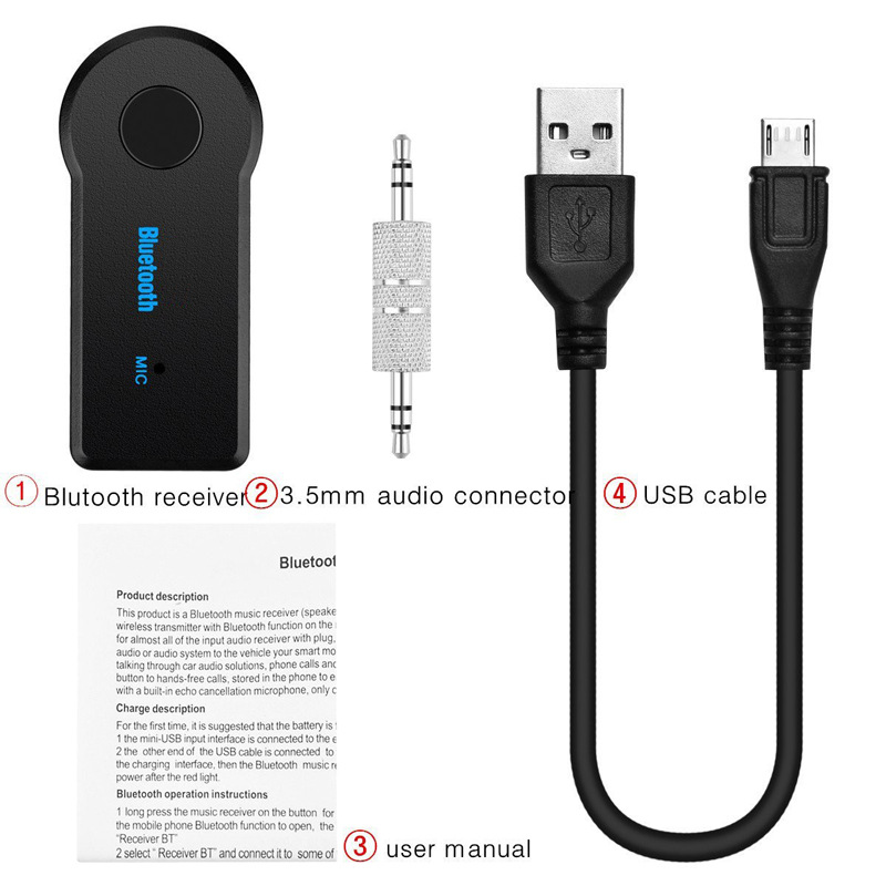 Aux 3.5 mm Stereo Bluetooth Receiver Adapter For Car Speaker Receiver Jack Hand Free