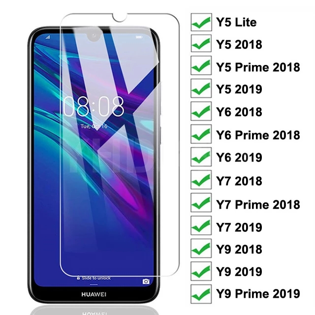 9H Tempered Glass For Huawei Y7 Y6 Y5 Prime 2018 2019 Y5 Lite Y9 2018 Prime 2019 Screen Protector
