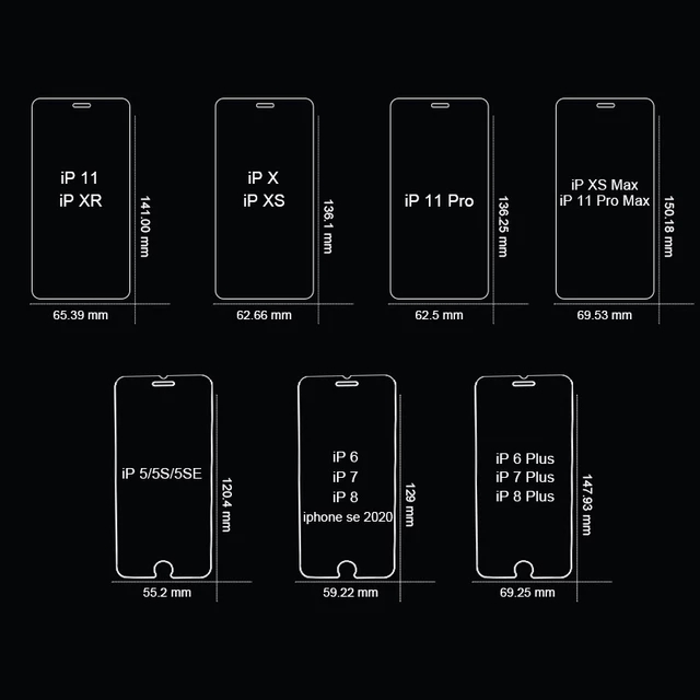 3PCS Tempered Screen Protector Glass For iPhone 11 Pro X XR XS Max iPhone 7 8 6 6s Plus 5 5s SE 11