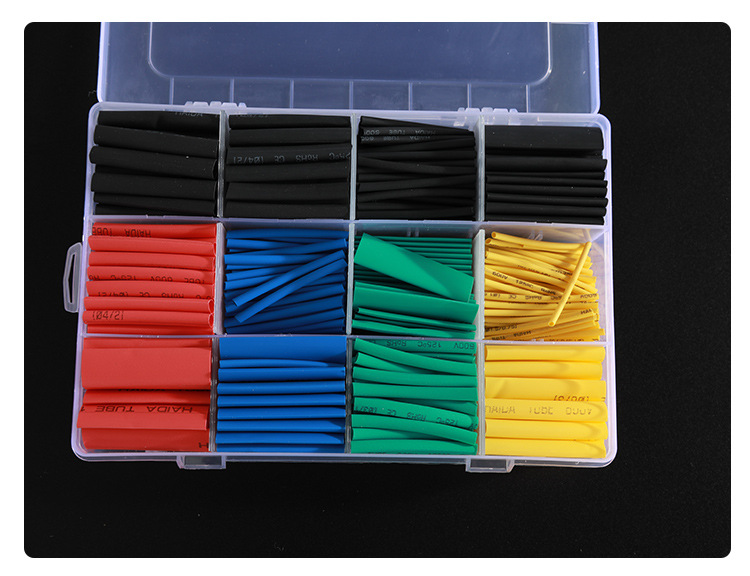 530 PCS Polyolefin Shrinking Assorted Heat Shrink Tube Wire Cable Insulated Sleeving Tubing Set