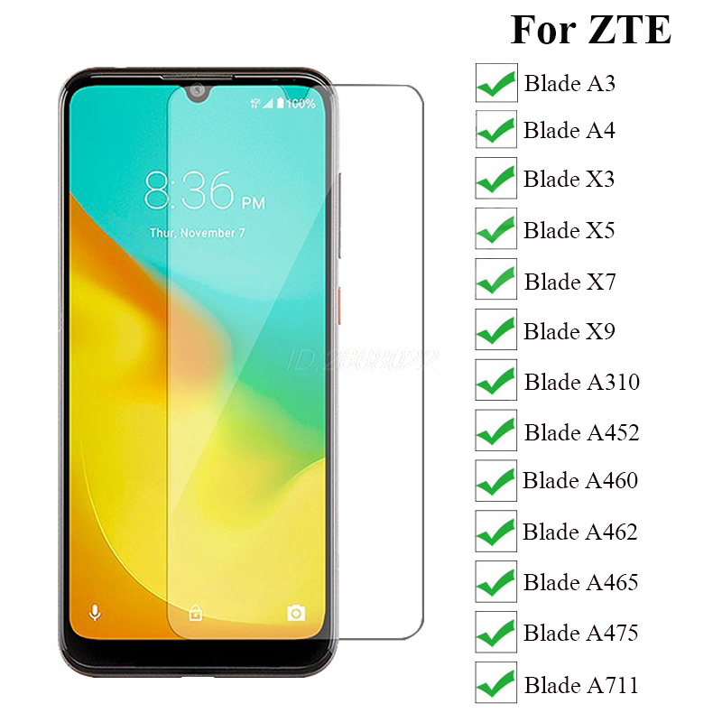 9H Screen Protectors Glass For ZTE Blade A3 A4 X3 X5 X7 X9 A310 A452 A460 A462 A465 A475 A475 A711