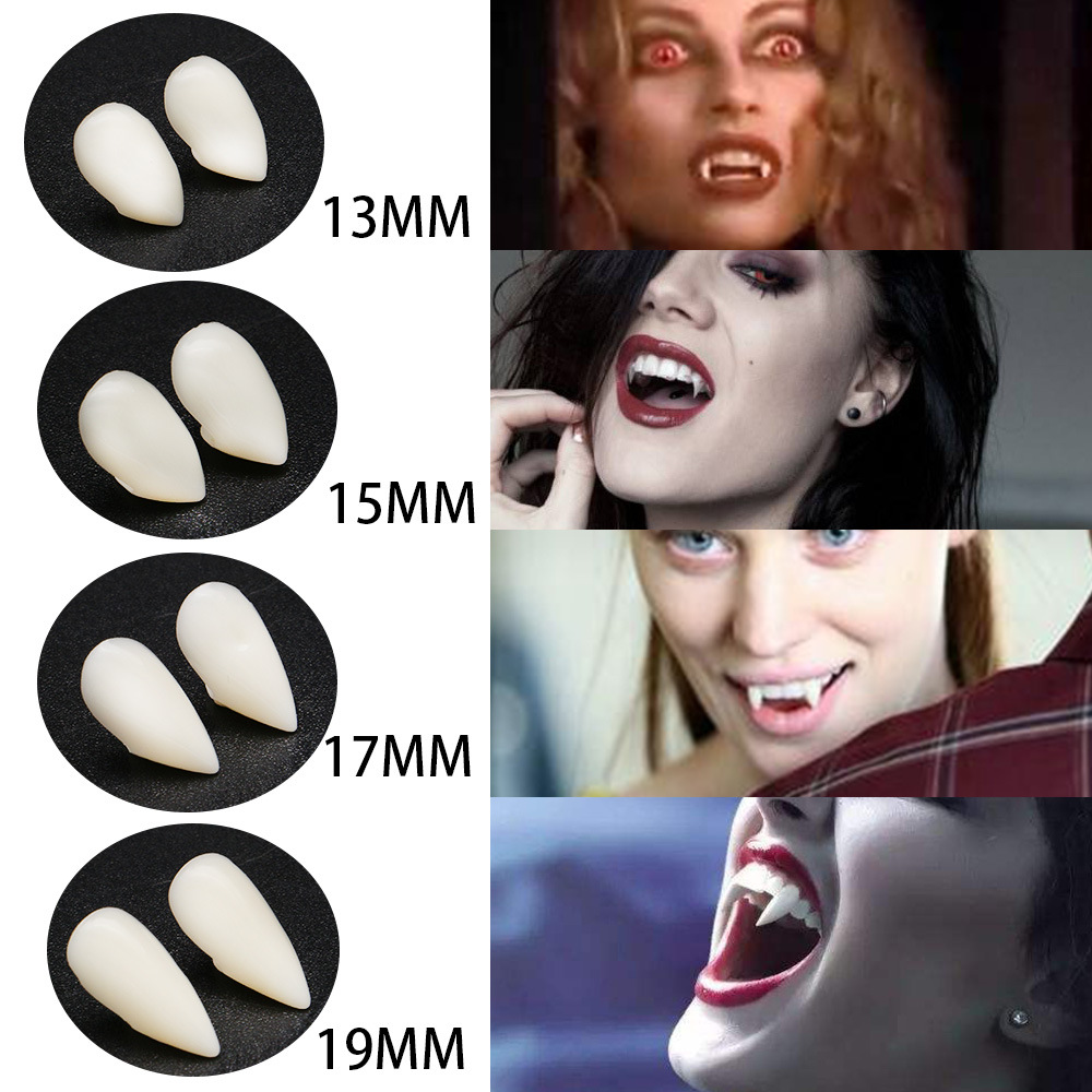 2 pairs Dentures Zombie Ghost Devil Werewolf Teeth Prop Costume Party Vampire Teeth Kid Toy