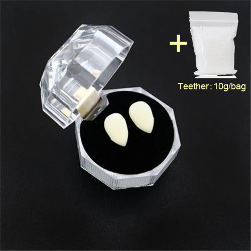 2 pairs Dentures Zombie Ghost Devil Werewolf Teeth Prop Costume Party Vampire Teeth Kid Toy