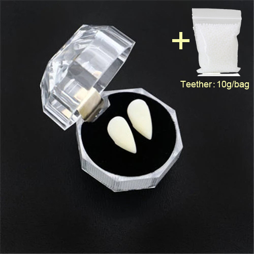 2 pairs Dentures Zombie Ghost Devil Werewolf Teeth Prop Costume Party Vampire Teeth Kid Toy