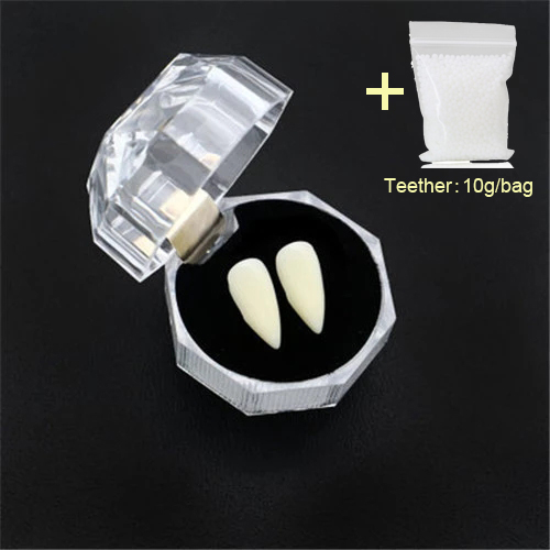 2 pairs Dentures Zombie Ghost Devil Werewolf Teeth Prop Costume Party Vampire Teeth Kid Toy