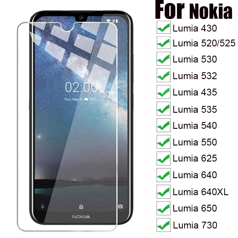 9H Screen Protectors Glass For Nokia Lumia 430 520 525 530 532 435 535 540 550 625 640 640XL 650 730