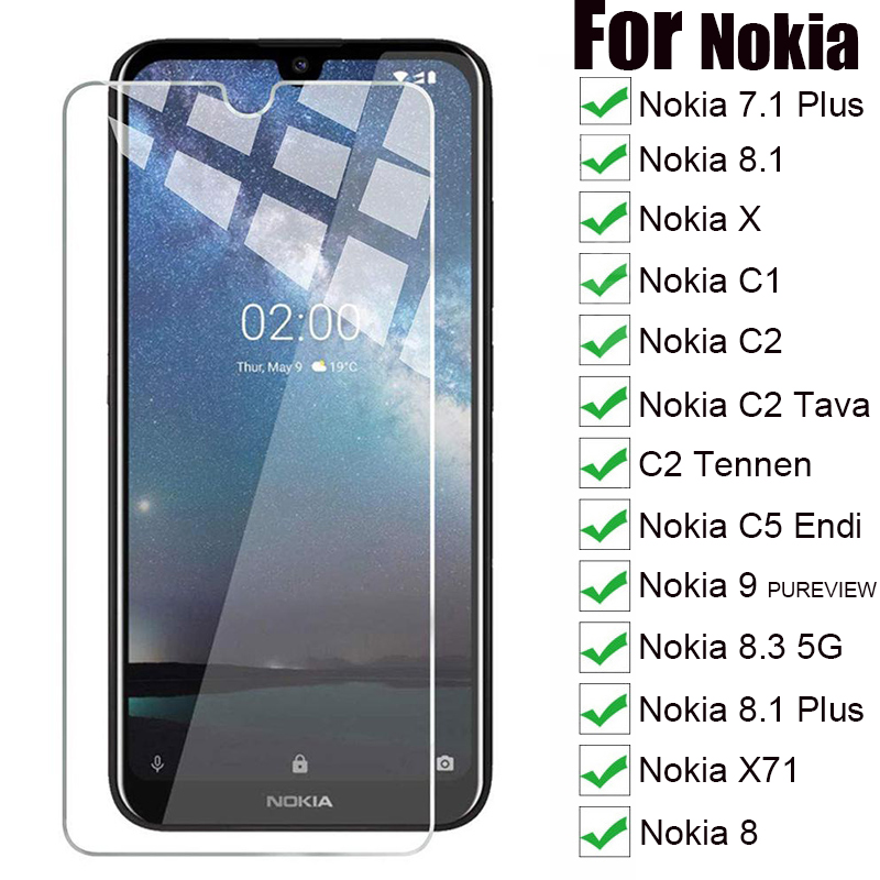 9H Screen Protectors Glass For Nokia 8.1 Plus/Nokia 8 8.3 X C1 C2 Tava Tennen/C5 Endi/9 Pureview/x71