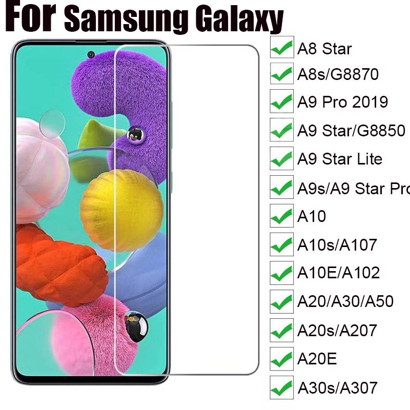 9H Screen Protectors Glass For Samsung Galaxy A8 A9 Star Lite A8S A9s A10 A10S A10E A20 A20S A30S