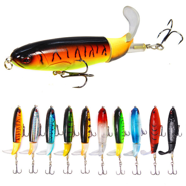 2PCS Explosive Luya Bait Propeller Tractor Fishing Bait 15g 11cm Floating Pencil Wave Climbing Water