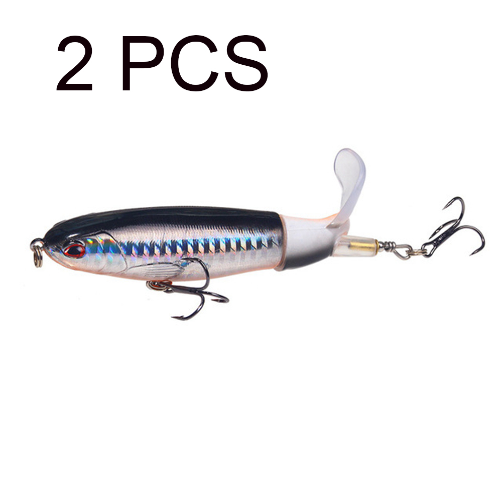2PCS Explosive Luya Bait Propeller Tractor Fishing Bait 15g 11cm Floating Pencil Wave Climbing Water