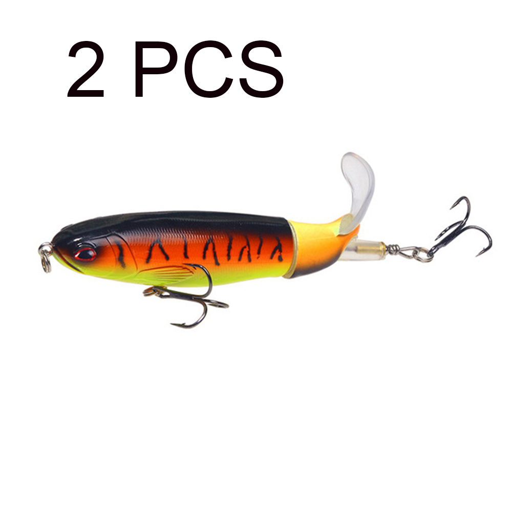 2PCS Explosive Luya Bait Propeller Tractor Fishing Bait 15g 11cm Floating Pencil Wave Climbing Water