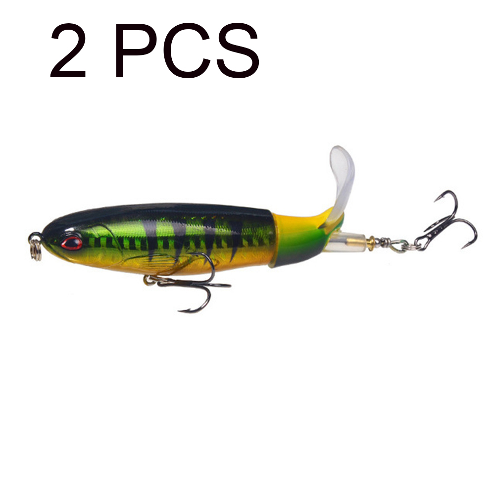 2PCS Explosive Luya Bait Propeller Tractor Fishing Bait 15g 11cm Floating Pencil Wave Climbing Water