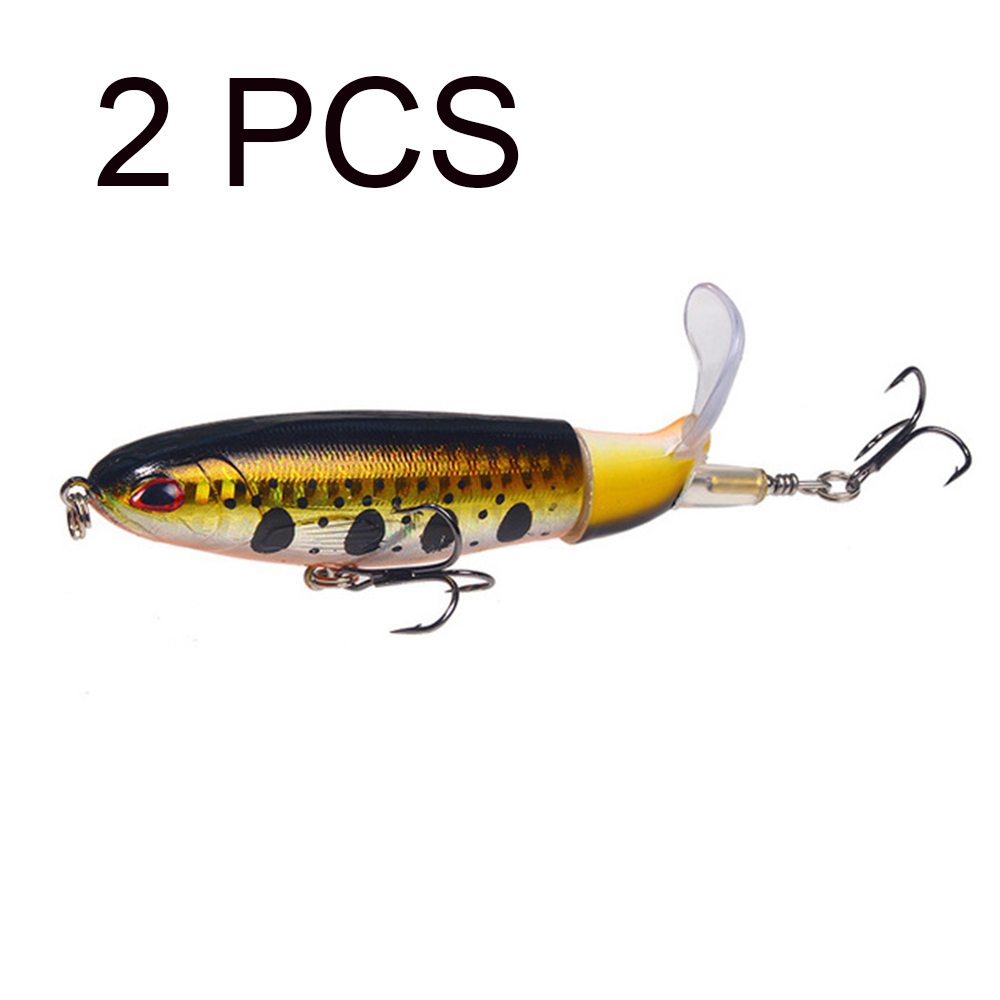 2PCS Explosive Luya Bait Propeller Tractor Fishing Bait 15g 11cm Floating Pencil Wave Climbing Water