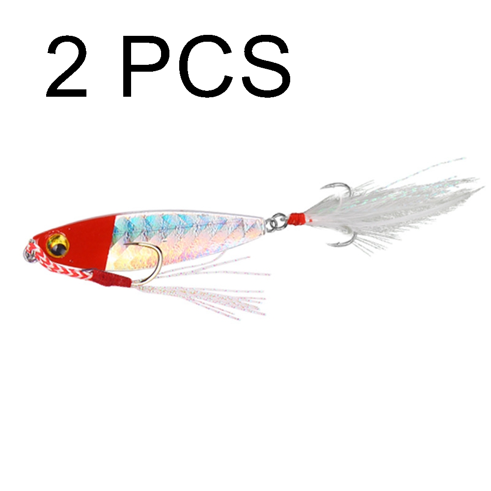 Iron plate 7g 10g 15g 20g blood tank hook lure bait fishing bait with feather sequins