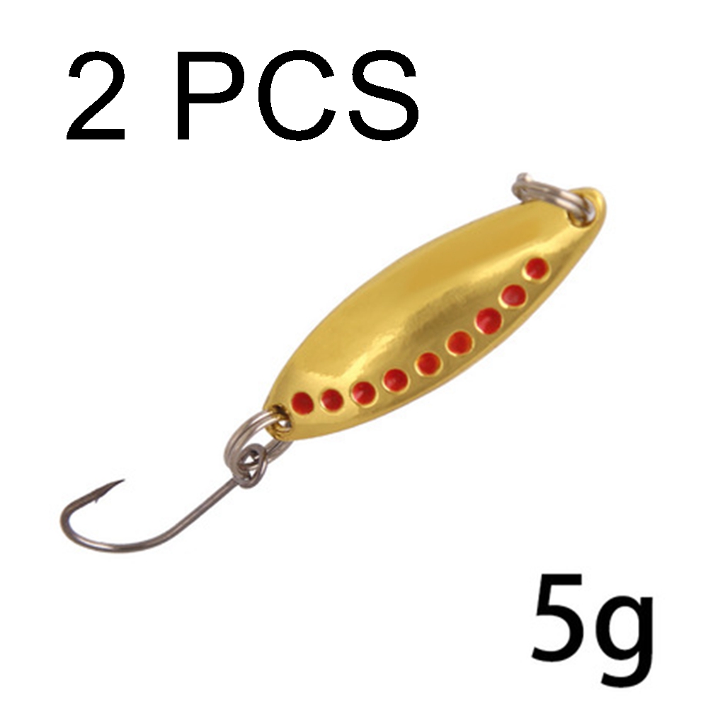 2PCS Lure leeches sequins metal sequins lure bait with feather blood tank hook fishing bait