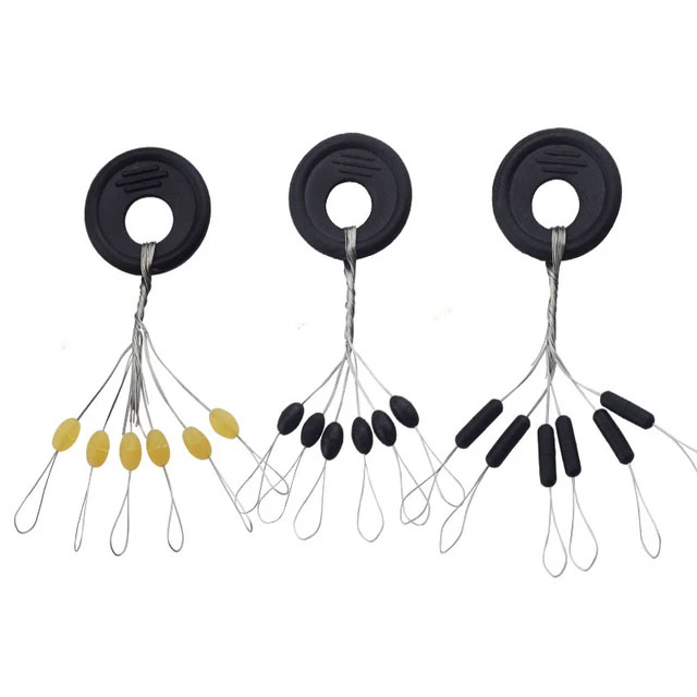 10 Group 60pcs Tackle Resistance Space Vertical silicone Beans Rod Clip/o-shaped Fishing Accessories