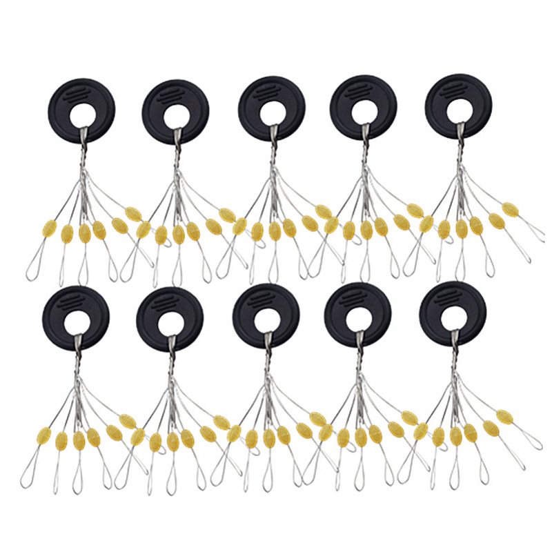 10 Group 60pcs Tackle Resistance Space Vertical silicone Beans Rod Clip/o-shaped Fishing Accessories