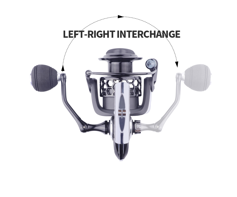 New Fishing Reel GK1000-7000 5.2:1 Metal Spool Body Rocker 8KG Max Drag Spinning Reel Saltwater