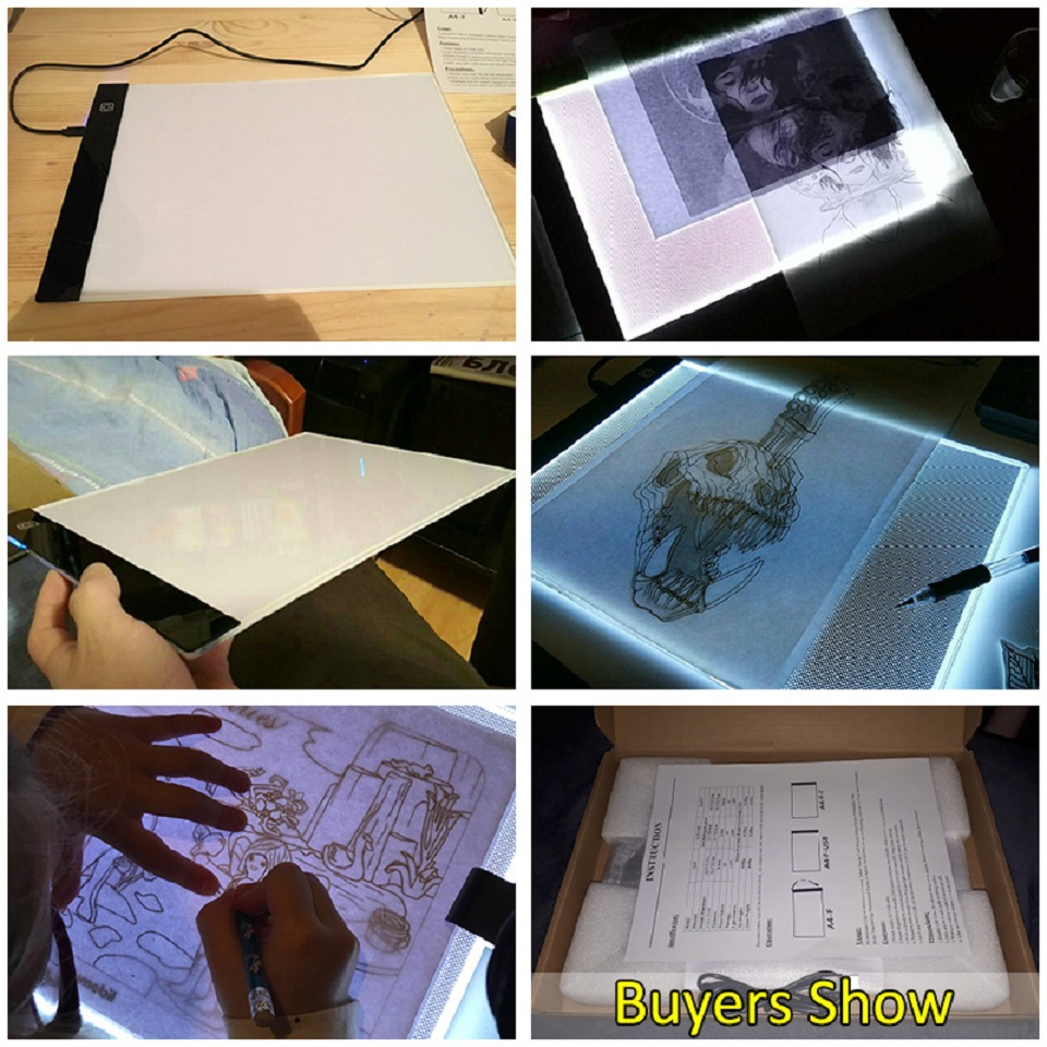 A5 Drawing Tablets LED Light Pad Graphic Digital Writing Painting Tablet Tracing Board Copy Pads