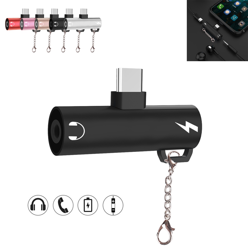 2 in 1 Type C Cable Fast Charge to 3.5mm Audio Jack Adapter Converter for Audio and Charging