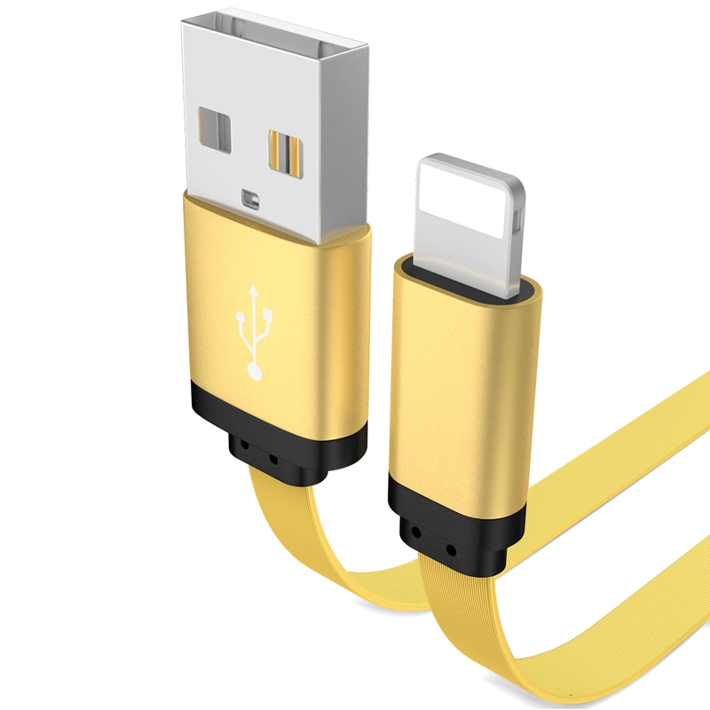 iPhone Charger, iPad Charger, iPod Charger, 3 ft Nylon Noodle cable USB Charging &amp; Syncing Cord