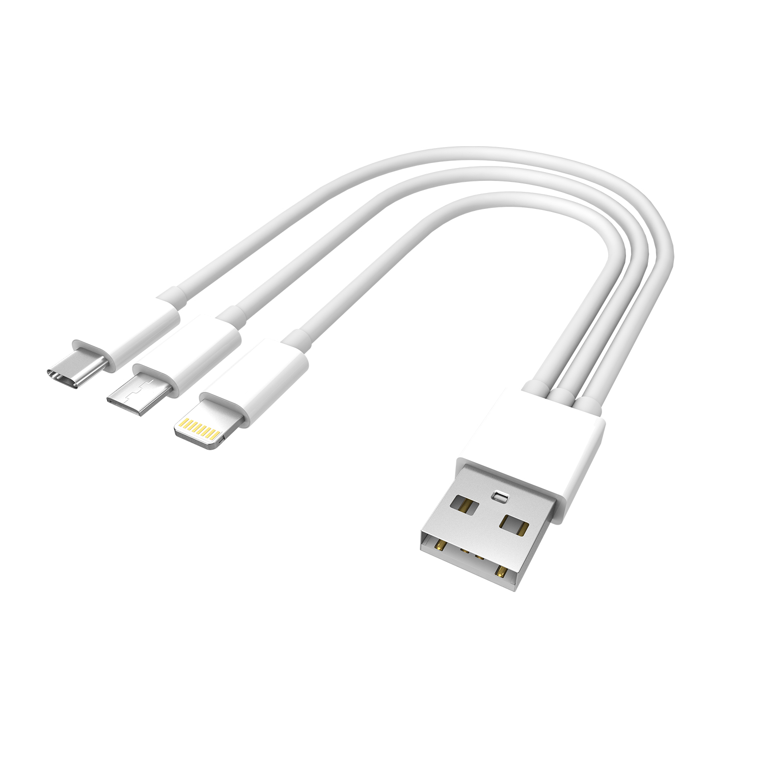 3in1 Multi Charging Cable Cord Adapter with Type-C, Micro USB Port Connectors for Cell Phone Tablets