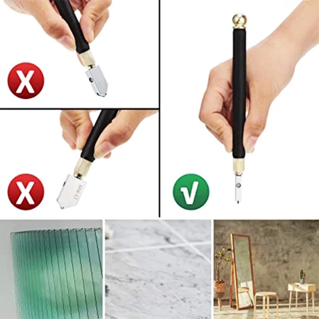 7pcs Glass Cutter Booster Lettering Pen Set Glass Cutter Diamond Tip Steel Blade Cutting Tool