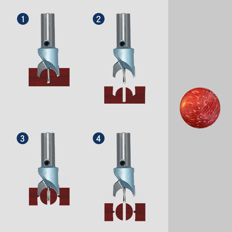 Carbide Milling Cutter Wooden Beads Maker Cutter Buddha Beads Ball Drill Bit for Woodworking Tools