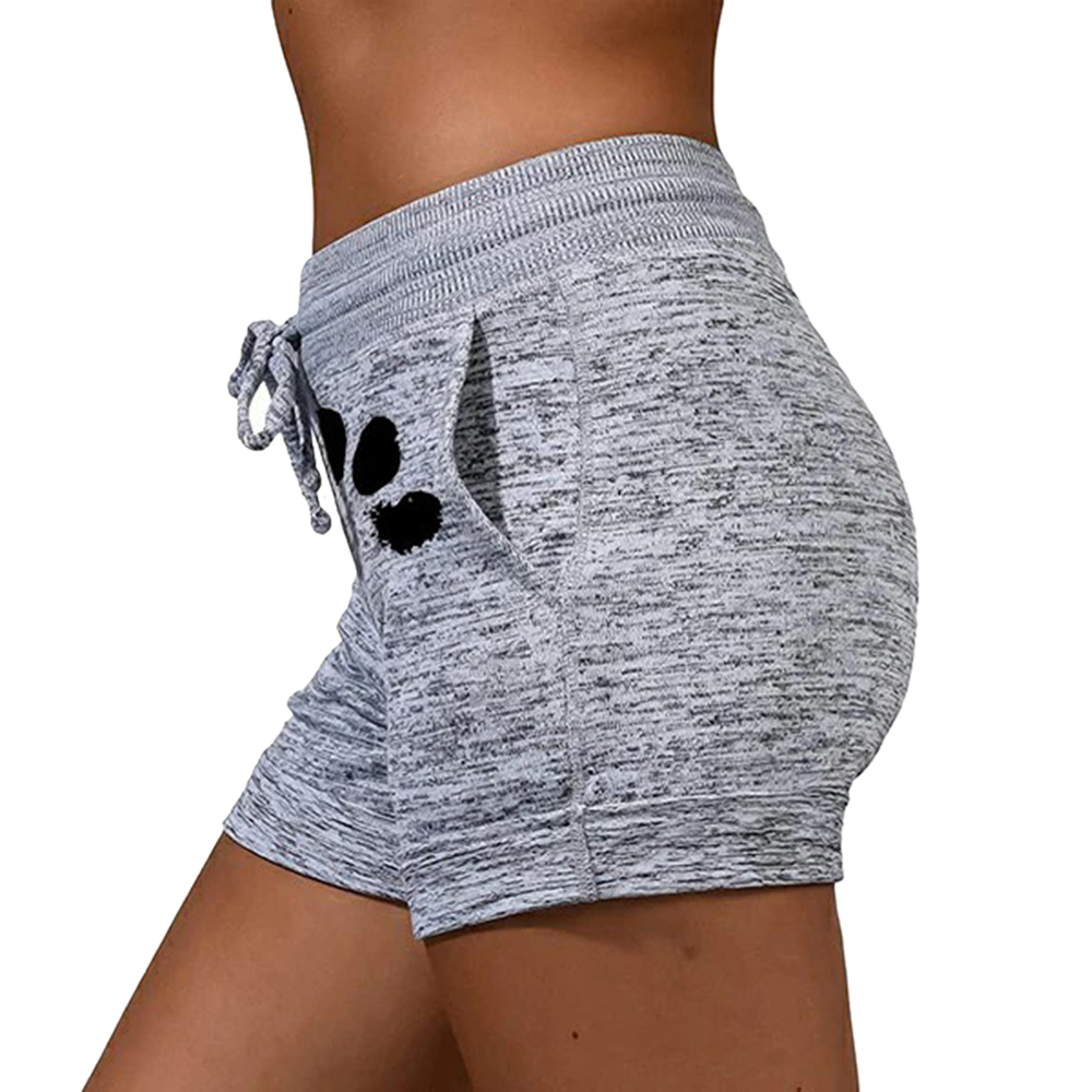 2PCS 1PCS Drawstring Print Shorts Female Elastic High Waist Loose Shorts Women Fashion Casual Sport