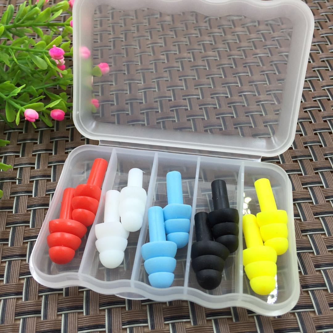 （5 pairs） Silicone anti-noise earplugs, anti-water earplugs for bathing and swimming