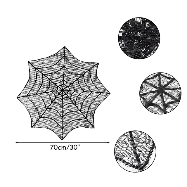 Halloween Decoration Lace Spider Web Skeleton Skull Tablecloth Fireplace Mantel Scarf