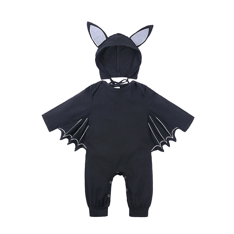 Halloween Costume Romper Hat Outfits Set Novelty bat Sleeve New Baby Rompers Cute Cartoon Clothes