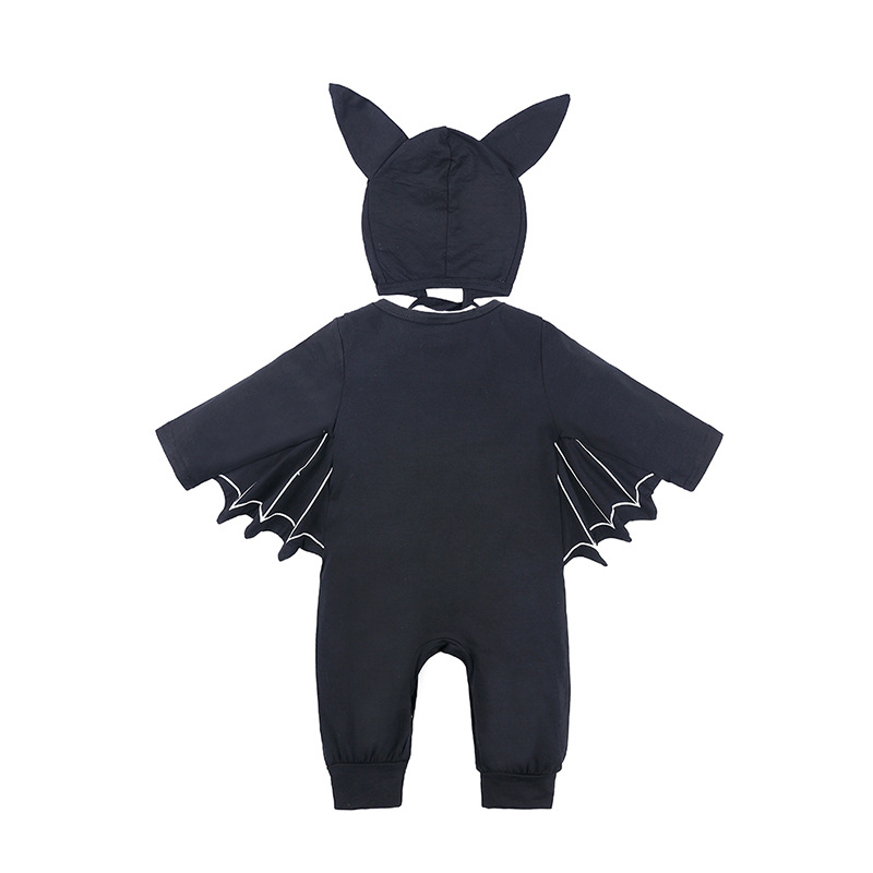 Halloween Costume Romper Hat Outfits Set Novelty bat Sleeve New Baby Rompers Cute Cartoon Clothes