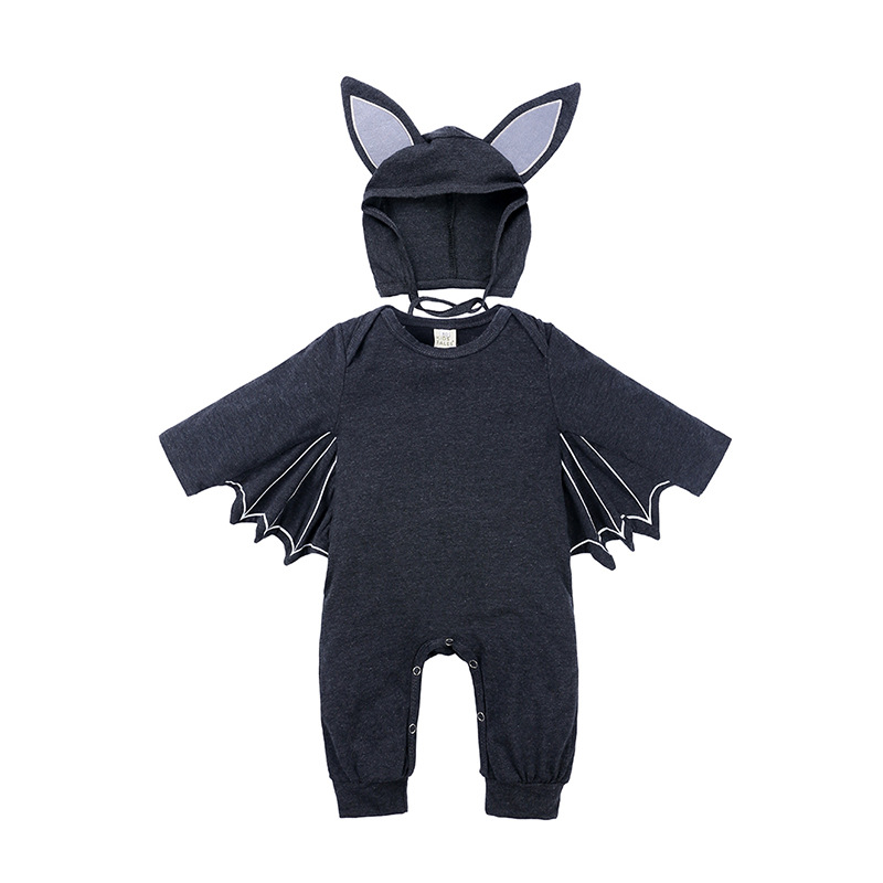 Halloween Costume Romper Hat Outfits Set Novelty bat Sleeve New Baby Rompers Cute Cartoon Clothes