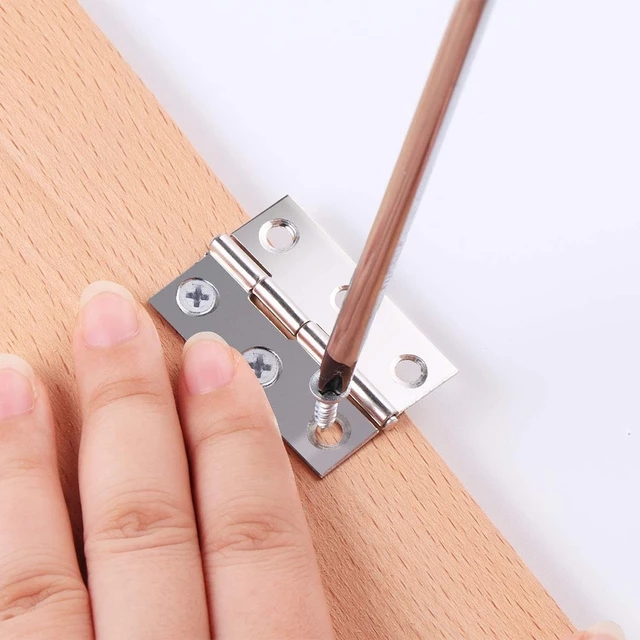 20 Pcs Hardware Stainless Steel Hinges Door Connector Durable Furniture Bookcase Window Cabinet Home