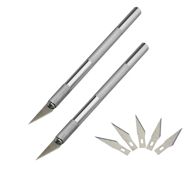 1/2/3 Set Metal Handle Scalpel Blade Knife Wood Paper Cutter Craft Pen Engraving DIY Utility Knife