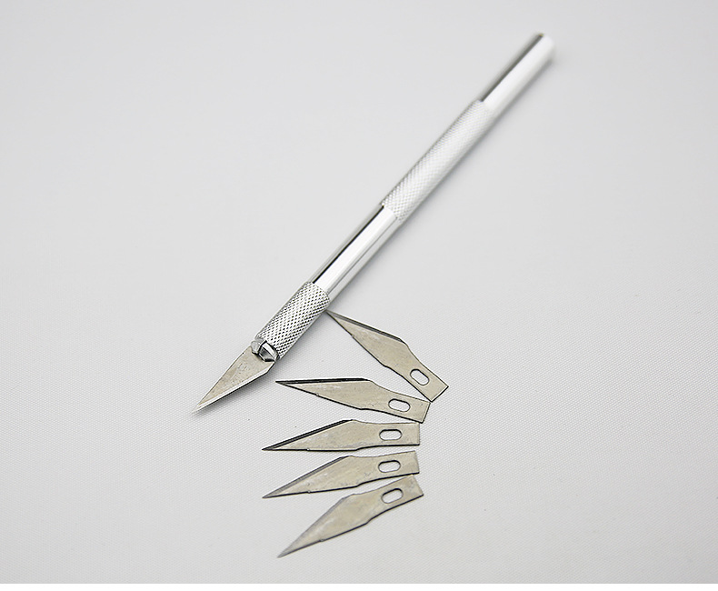 1/2/3 Set Metal Handle Scalpel Blade Knife Wood Paper Cutter Craft Pen Engraving DIY Utility Knife